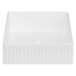 INVENA - Umyvadlo na desku Glamour Trend 36x36cm, rýhovaný čtverec, bílý lesk CE-63-K01-L