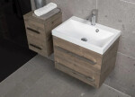 Koupelnová skříňka s umyvadlem SAT Cube Way 60x40 cm dub wellington CUBE260ZDW CUBE260ZDW