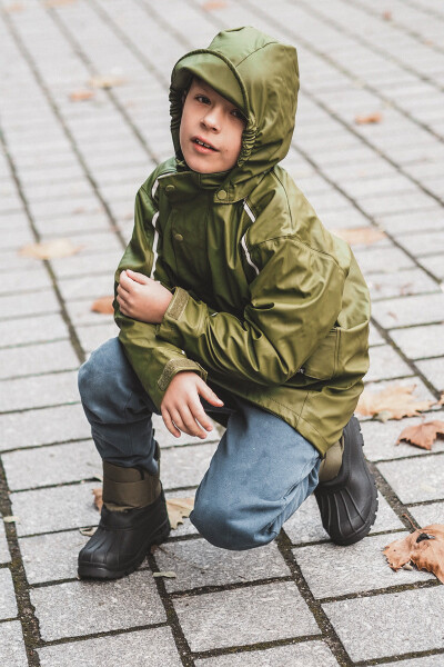 Dětské sněhule s rázovou podšívkou zateplené Khaki Big Star MM374123 31