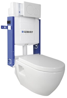 SAPHO - Závěsné WC Nera s podomítkovou nádržkou a tlačítkem Geberit, bílá WC-SADA-17