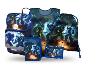 5 SET Ergo Roboti: aktovka, penál, sáček, zástěra, peněženka