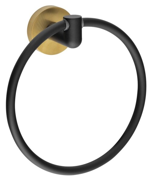 SAPHO - LARISSA držák ručníků kruh, černá/zlato mat WS006BG