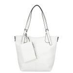 Stylová dámská koženková kabelka na rameno Lucida, bílá