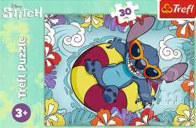 Puzzle Lilo&amp;Stitch na dovolené 27x20cm 30 dílků v krabičce 21x14x4cm