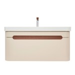 Koupelnová skříňka s umyvadlem a baterií SAT Fusion 97,5x43x45 cm pískově béžová mat SATFUSION100BEUBA SATFUSION100BEUBA