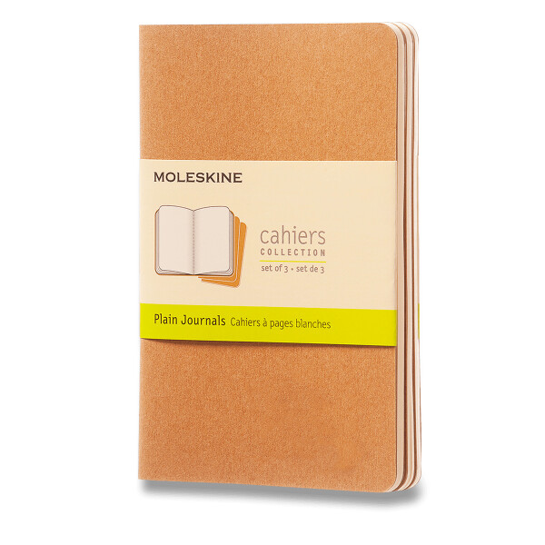 Sešity Moleskine Cahier, S, čisté, 3 ks - karton