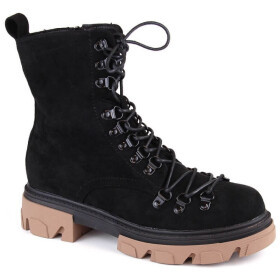 Černé semišové zateplené boty Vinceza JAN255