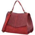 Módní dámská koženková kabelka do ruky Sira, červeno-vínová
