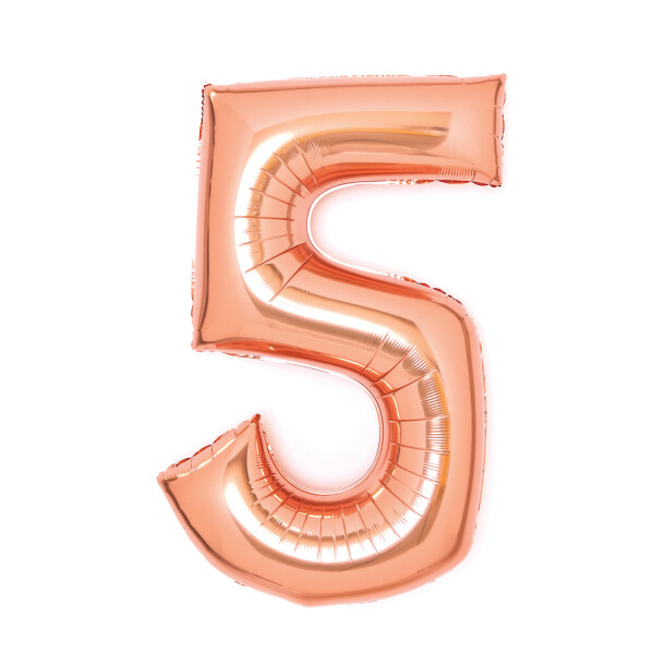 Balónek fóliový narozeniny číslo 5 růžovo-zlaté 66 cm Amscan Balónek fóliový narozeniny číslo 5 růžovo-zlaté 66 cm Amscan
