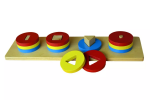 Moyo Montessori Moyo Montessori Barevné kruhové cihly s různými tvary uvnitř