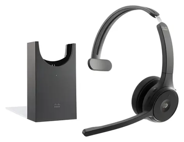 Cisco Headset 721 Wireless Carbon Black / bezdrátová náhlavní souprava / jednostranné sluchátko / mikrofon / stojánek (HS-WL-721-BUNAS-C)