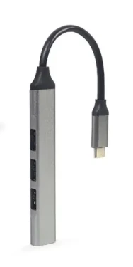 Gembird UHB-CM-U3P1U2P3 stříbrná / USB-C rozbočovač / 3x USB 2.0 / 1x USB 3.0 (UHB-CM-U3P1U2P3-02)