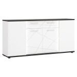 Komoda Venezia VENK02 4D2S bílý alpský/dub vicenza černá/mdf bílý L