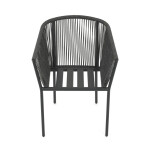 Zahradní židle, hliník, látka, šedá, AZC-C1179 GREY