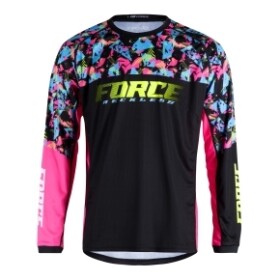 Dres FORCE RECKLESS dlouhý rukáv, černo-růžovo-fluo