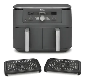 Ninja DZ400EU šedá / Horkovzdušná fritéza / 2470 W / 2x 4,75 l / 6 programů / 2 koše (DZ400EU)