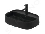 DURAVIT - Zencha Umyvadlo na desku 550x390 mm, bez přepadu, otvor pro baterii, DuraCeram, WonderGliss, antracit mat 23745513711