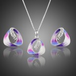 Souprava náhrdelníku a náušnic Swarovski Elements Scarsi, Fialová 40 cm + 6 cm (prodloužení)