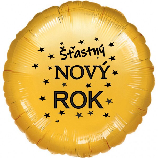 Balónek fóliový Šťastný NOVÝ ROK zlatý kruh Balonky.cz Balónek fóliový Šťastný NOVÝ ROK zlatý kruh Balonky.cz