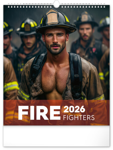 Nástěnný kalendář 2026 NOTIQUE - Dreamy Firefighters, 30 x 34 cm