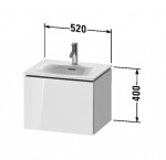 DURAVIT - L-Cube Umyvadlová skříňka 40x52x42 cm, 1 zásuvka, lesklá bílá LC613402222