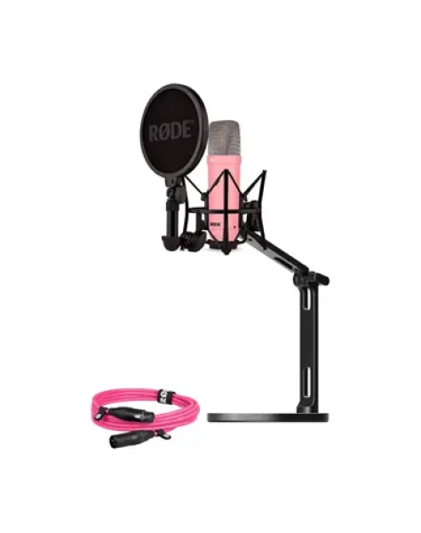Rode NT1 Signature růžová / Studiová sada / Kondenzátorový mikrofon / XLR kabel / Stolní držák (BUROINT1PK)
