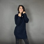 HOSH Pletený jednobarevný rolák CLAIRE Barva: Tyrkysová