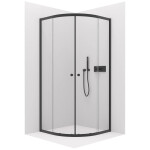 CERANO - Sprchový kout Orso L/P - 6 mm - čtvrtkruh - R550 - černá, transparentní sklo - 100x100x195 - posuvný CER-476861