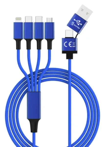 Smrter Hydra ELITE tmavě modrá / Nabíjecí kabel / 6v1 / Nylon / USB-C (SMRTER_ELITE_C_NB)