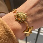 ELENYS Luna Stella – pozlacený náramek 18K žluté zlato Délka náramku: 17+5 cm / max. 22 cm