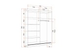 Šatní skříň Vista 06 Barva korpusu: Černá, Rozměry: 150 cm, Dveře: Dub sonoma
