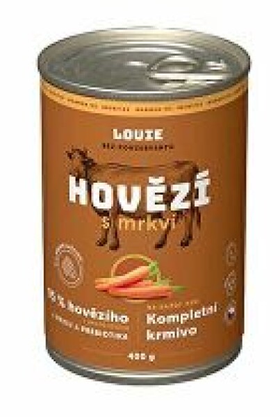 Louie Dog konz. Hovězí s mrkví a prebiotiky 400g
