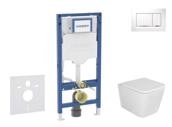 GEBERIT - Duofix Set předstěnové instalace, klozetu Arkas a sedátka softclose, tlačítko Sigma30, bílá/chrom SANI11CA3108B