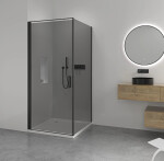 CERANO - Sprchový kout Porte L/P - 8 mm - černá matná, grafitové sklo - 100x70x195 - otočný CER-8050BD7485