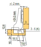 BLUM 71M2650 závěs, polonaložený, vrut, 100° (12005)