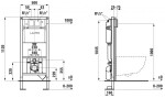 Laufen - LIS Předstěnová instalace CW3 pro závěsné WC, 112 cm, se splachovací nádržkou pod omítku H8946620000001