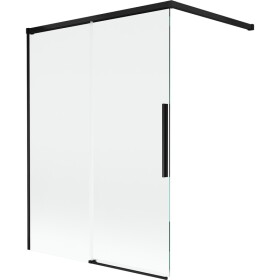 MEXEN/S - Rox vanová zástěna 2-křídlová posuvná 120 x 150, transparent, černá 8C9-120-003-70-00