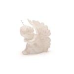 Svíčka anděl sedící bílá perleťová 10 cm x 9 cm x 7,5 cm Svíčka anděl sedící bílá perleťová 10 cm x 9 cm x 7,5 cm