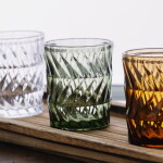 MADAM STOLTZ Sklenice na vodu Green / decor 300 ml, zelená barva, sklo