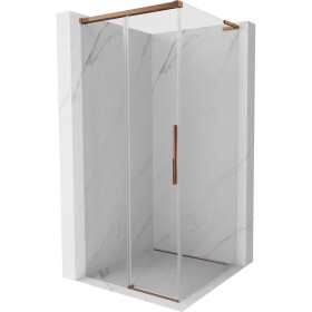 MEXEN/S - Rox L sprchový kout posuvný 95 x 95, transparent, růžové zlato 8C2L-095-095-60-00