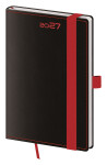Týdenní diář 2027 Helma kapesní Black Red s poutkem