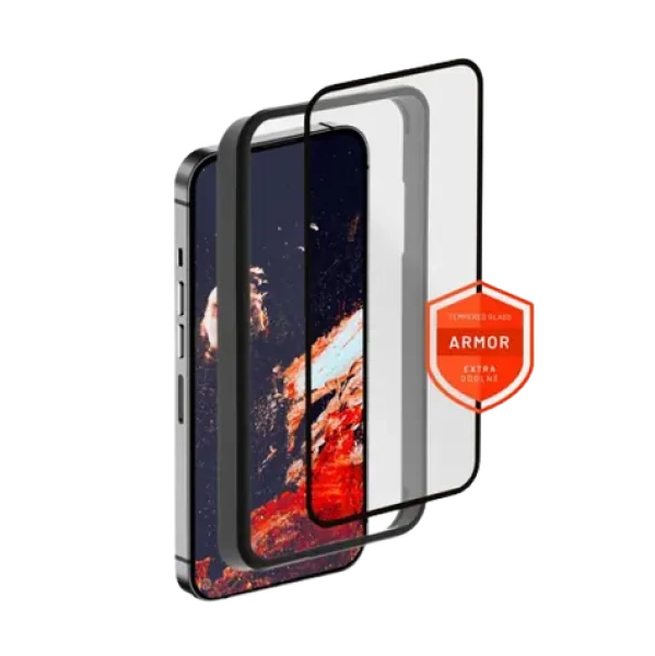 FIXED Armor Prémiové ochranné tvrzené sklo s aplikátorem pro iPhone 15 Plus černá (FIXGA-1201-BK)