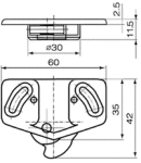 Kooplast Kolečko Unipos dolní barva: bílá (MV0206_22)