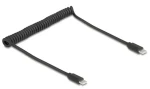 DeLock USB-C / Spirálový USB kabel / USB 2.0 / USB-C - USB-C / 0,45-0,75 m / 2 A / černý (90369)