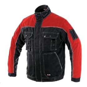 CXS Montérková bunda ORION OTAKAR pánská, reflexní doplňky,100% polyester,černo/červená 62 červeno-černá