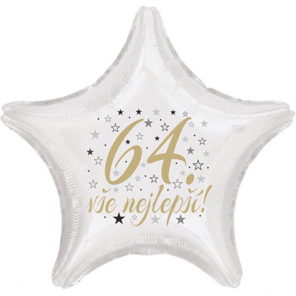 64. narozeniny balónek hvězda Balonky.cz 64. narozeniny balónek hvězda Balonky.cz