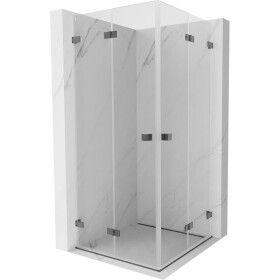 MEXEN/S - Lunar-F Duo sprchový kout skládací dveře 90 x 90, transparent, grafit kartáčovaná 836-090L-090P-66-00