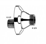 KLUDI - S-přípojka G 1/2" x G 3/4" 7589505-00