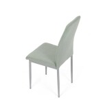 Židle jídelní, zelená látka, šedé kovové nohy