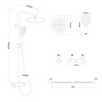 Erga Bergen Therm, sprchová souprava s termostatickou baterií a dešťovou hlavicí 25cm, černá matná, ERG-YKA-BP.BERGEN-THERM-25-BLK